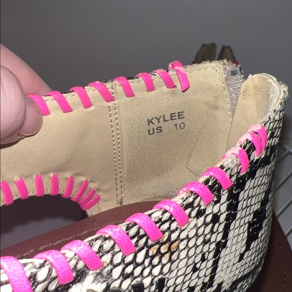 Shoe Dazzle Women's Sandals with Pink and Brown Accents - Picture 4 of 5